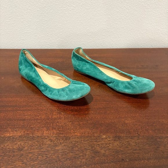 J. Crew CeCe Suede Ballet Flats - Teal, 10 - Picture 2 of 7
